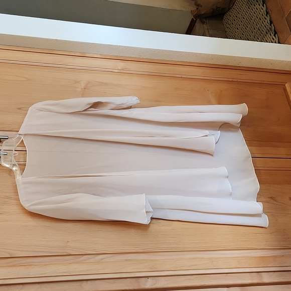 mother of the bride overlay dress w/3/4 sleeve jacket in champagne chiffon Sz 12 - Picture 7 of 8